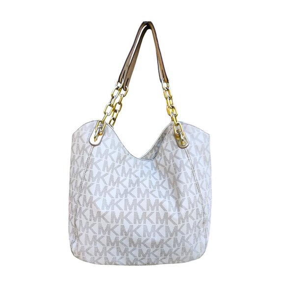 Michael Kors Lily Monogram Shoulder Bag - Picture 2 of 11